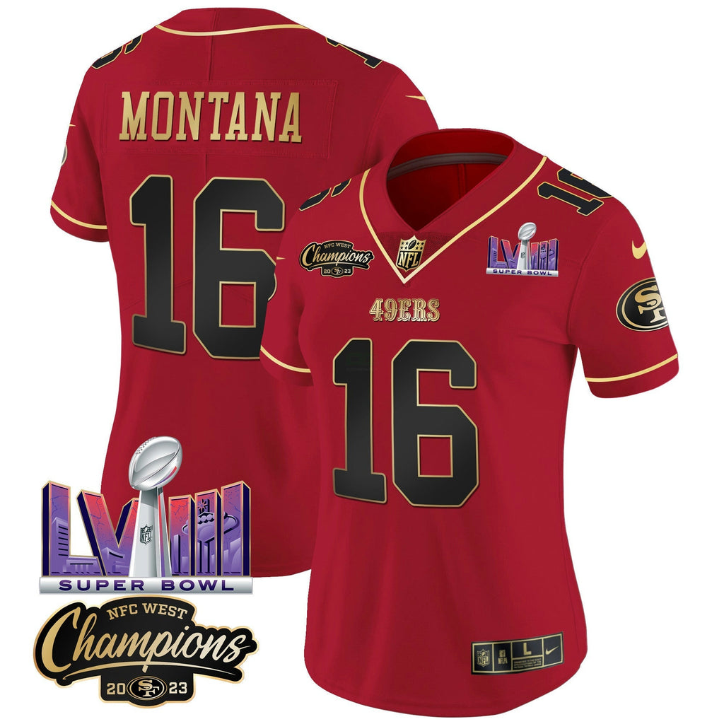 NFL Women’s NFC West Champions & Super Bowl LVIII Patch Vapor Jersey V2