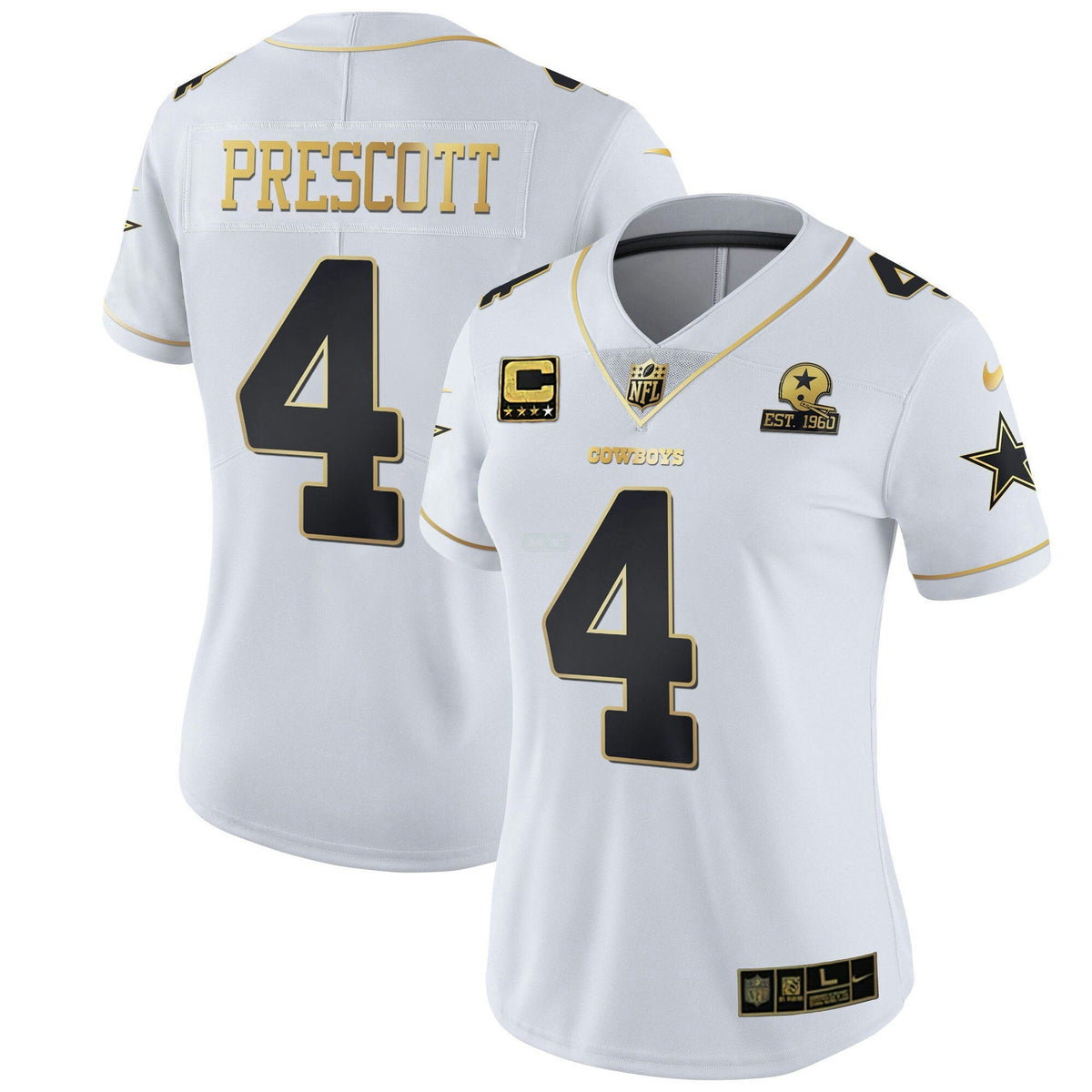 Jersey NFL Women’s Black Gold & White Gold