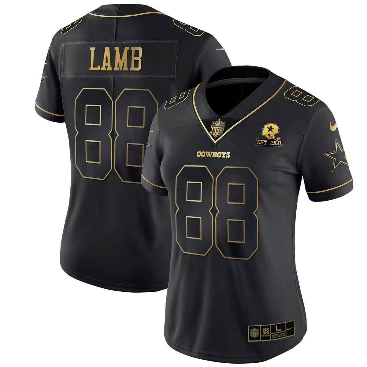 Jersey NFL Women’s Black Gold & White Gold