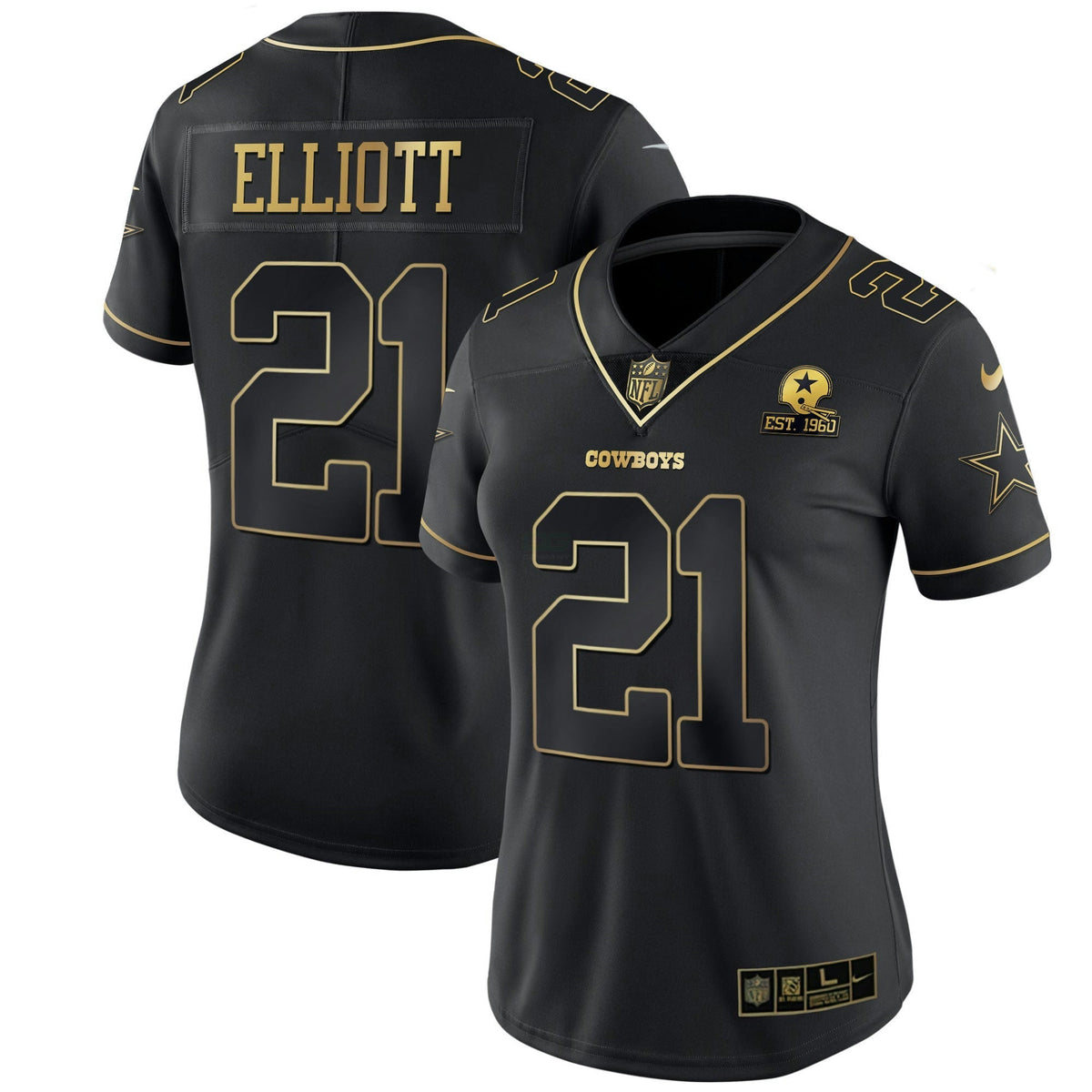 Jersey NFL Women’s Black Gold & White Gold
