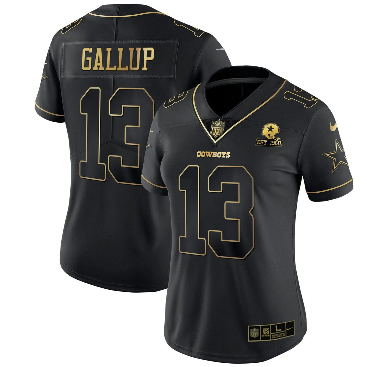 Jersey NFL Women’s Black Gold & White Gold