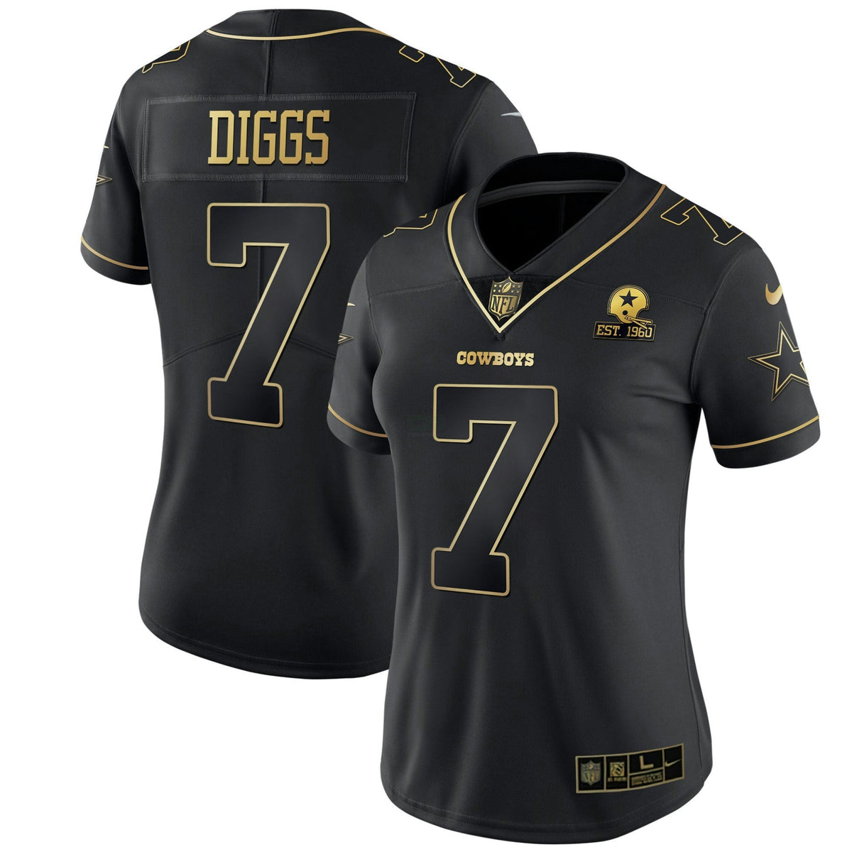 Jersey NFL Women’s Black Gold & White Gold