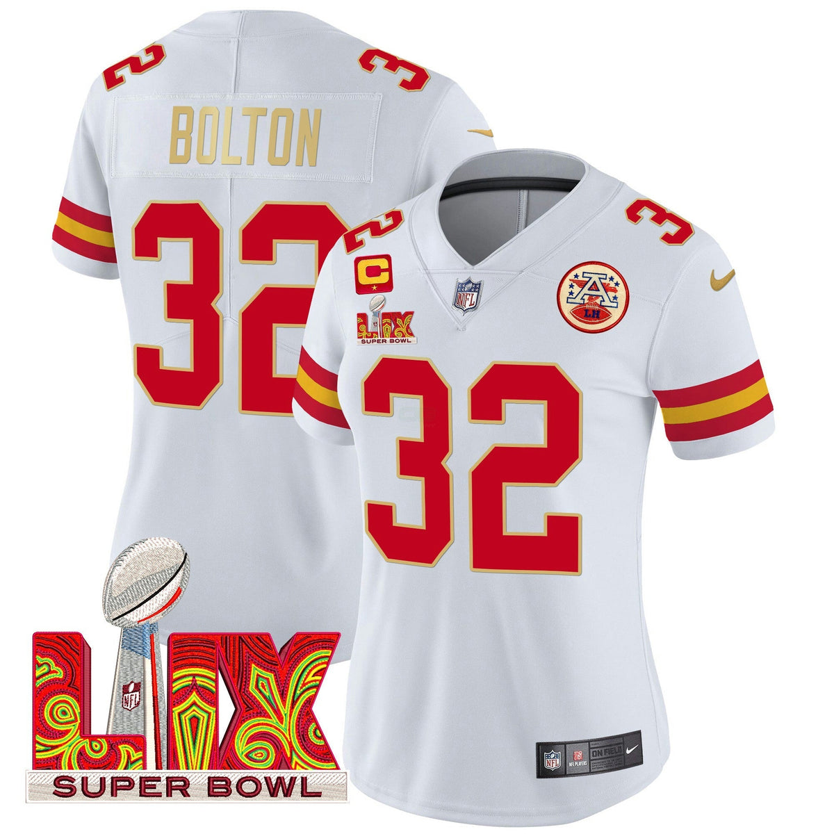 NFL Women’s Super Bowl LIX Patch Gold Trim Vapor Limited Jersey