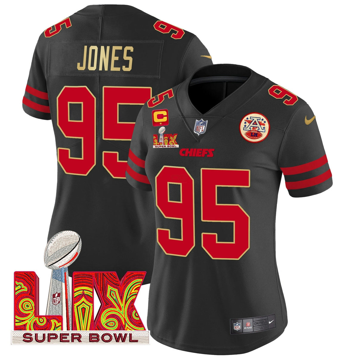 NFL Women’s Super Bowl LIX Patch Gold Trim Vapor Limited Jersey