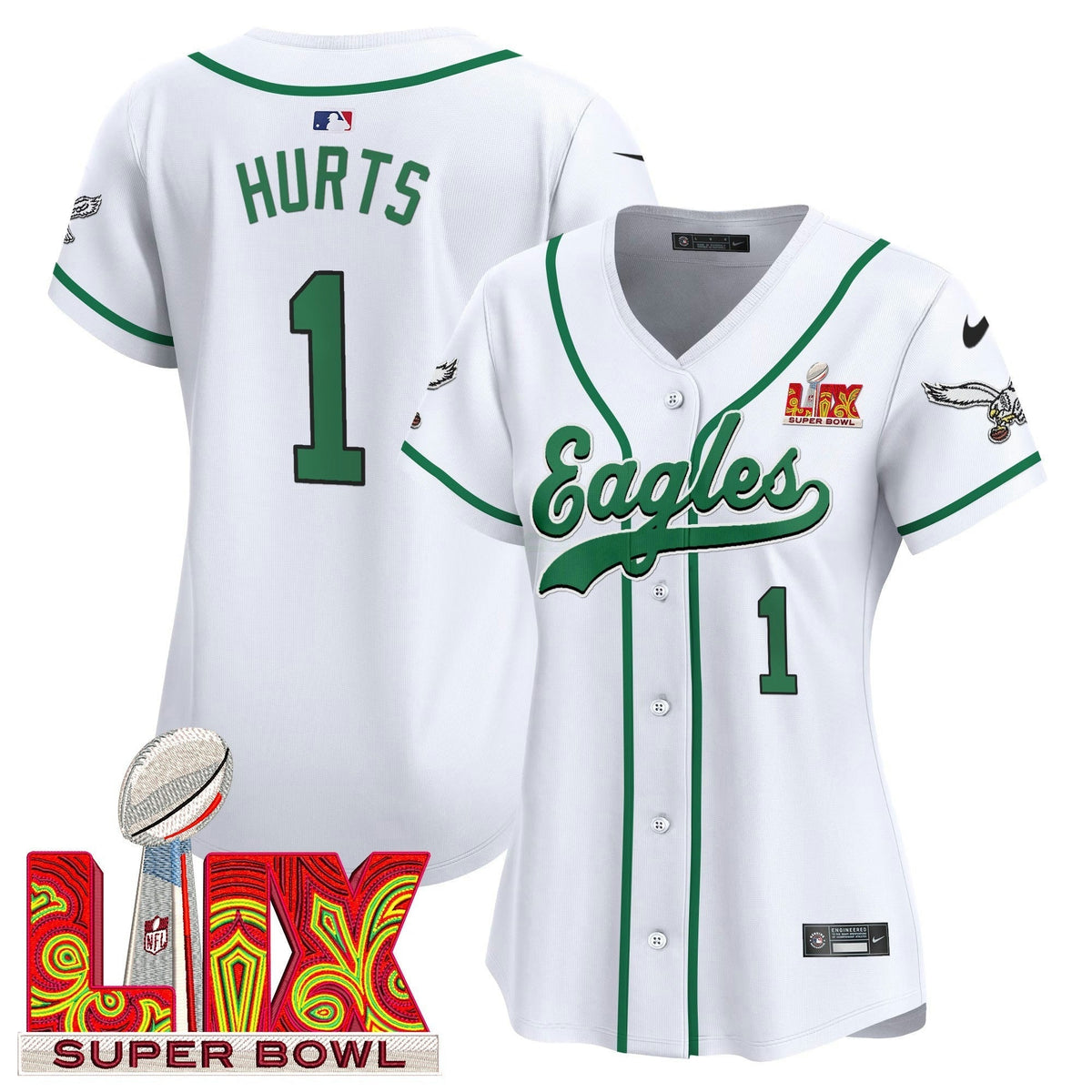 NFL Women’s Super Bowl LIX Patch Kelly Green Vapor Jersey