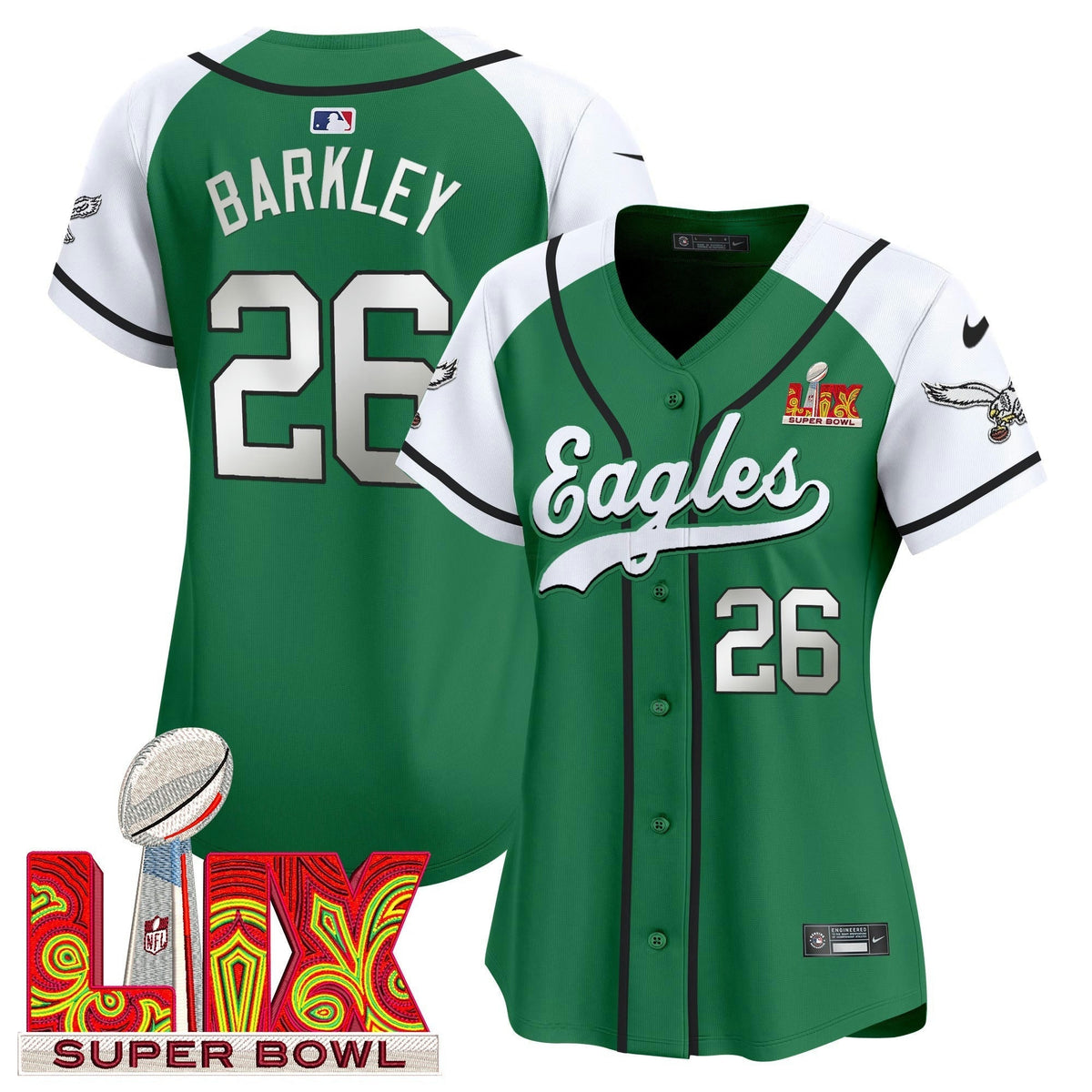 NFL Women’s Super Bowl LIX Patch Kelly Green Vapor Jersey