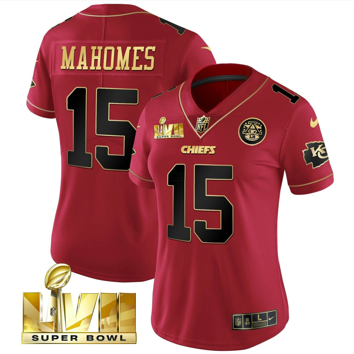 NFL Women’s Super Bowl LVII Red Gold Vapor Jersey