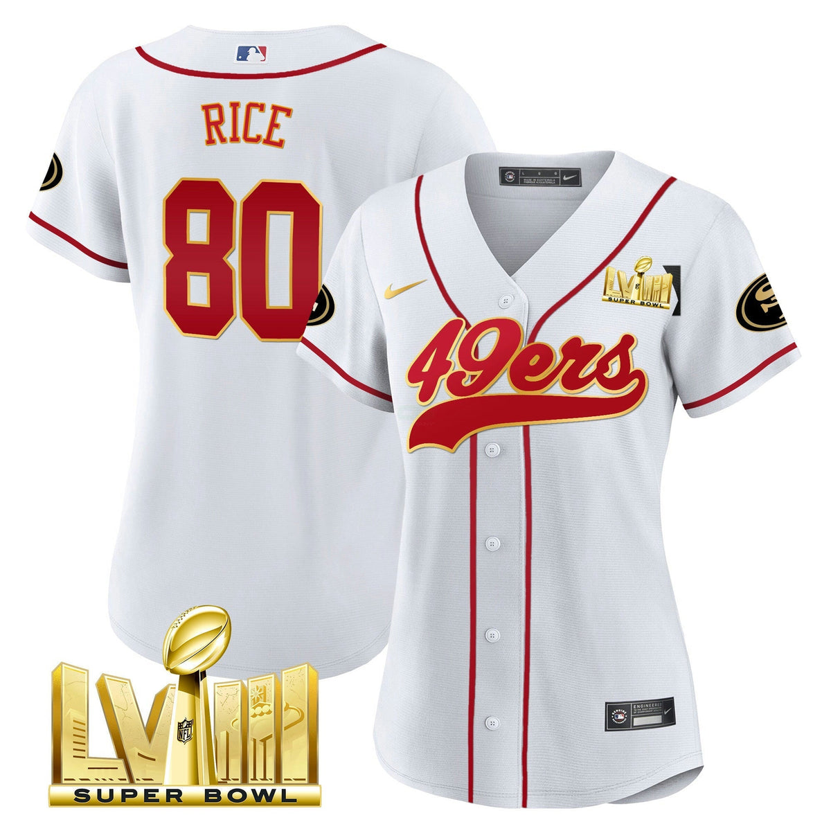 NFL Women’s Super Bowl LVIII Gold Patch Jersey