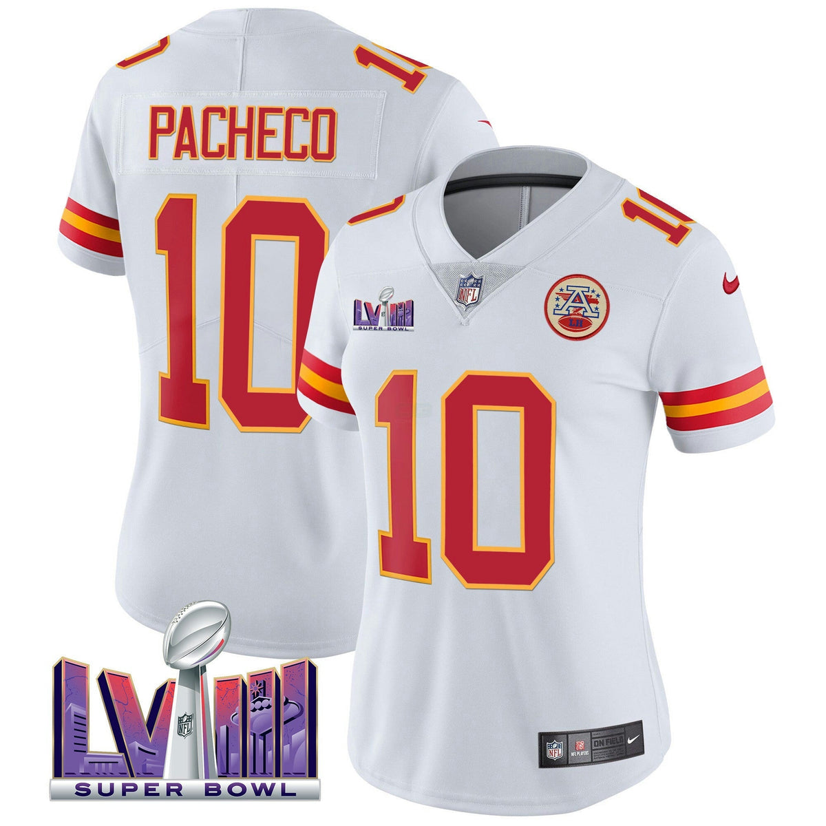 NFL Kansas City Chiefs Women’s Super Bowl LVIII Patch Vapor Jersey