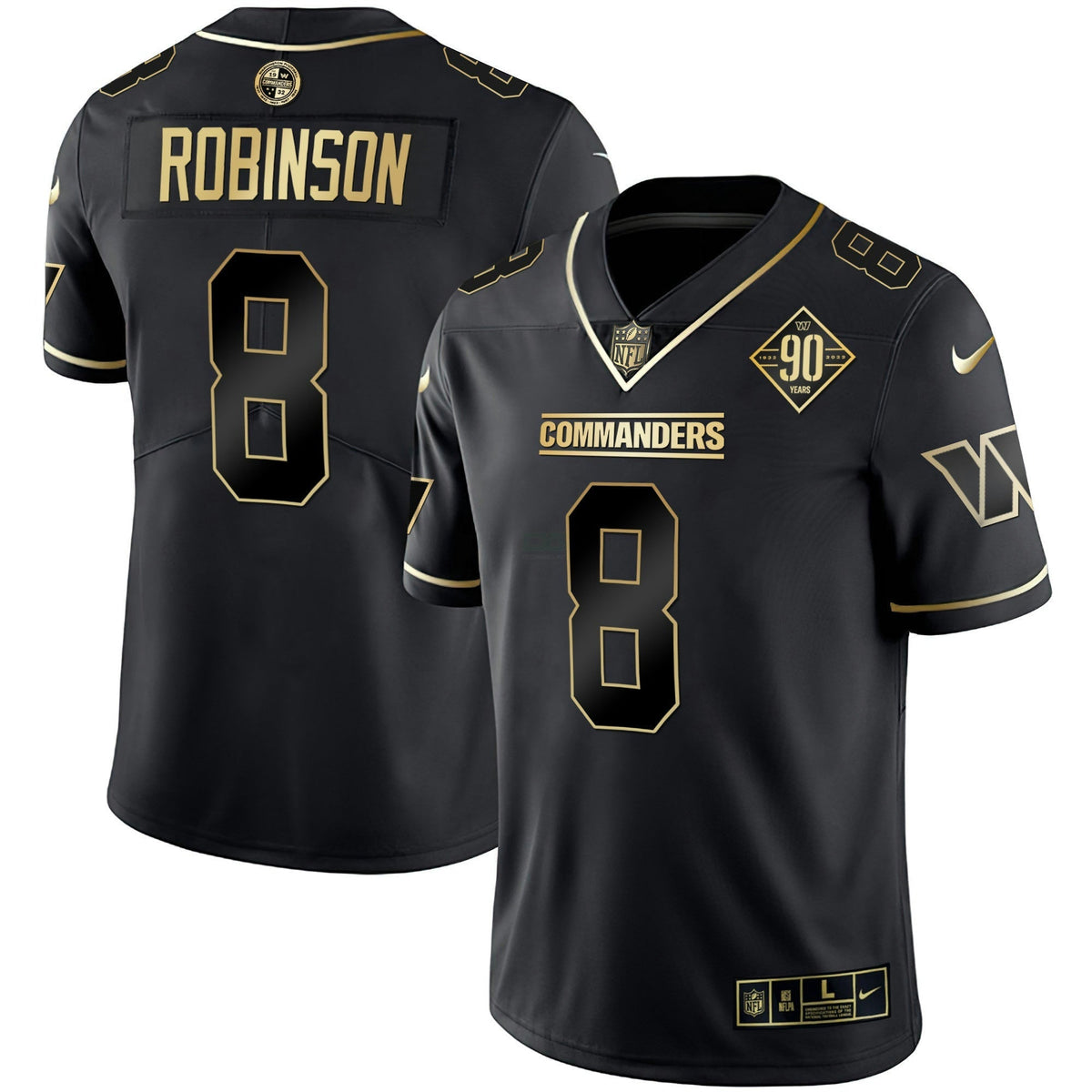 NFL Women’s Washington White Gold & Black Gold Vapor Limited Jersey