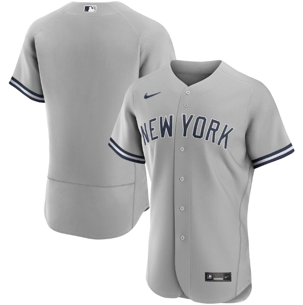 MLB New York Yankees Jersey Gray Authentic