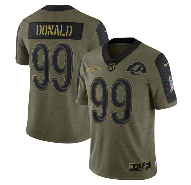 NFL Los Angeles Rams Vapor Limited Jersey Blue Salute To Service 2021