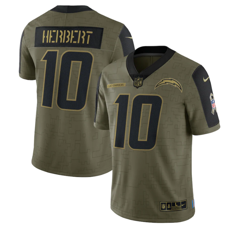 NFL Los Angeles Chargers Vapor Limited Jersey Salute To Service 2021