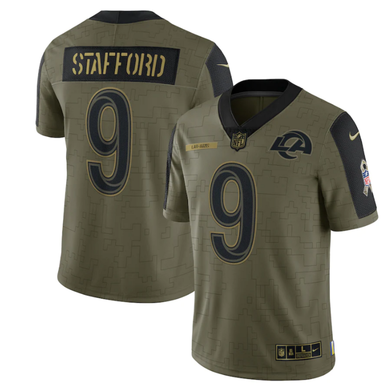 NFL Los Angeles Rams Vapor Limited Jersey Blue Salute To Service 2021