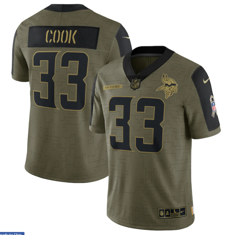 NFL Minnesota Vikings Vapor Limited Jersey Salute To Service 2021
