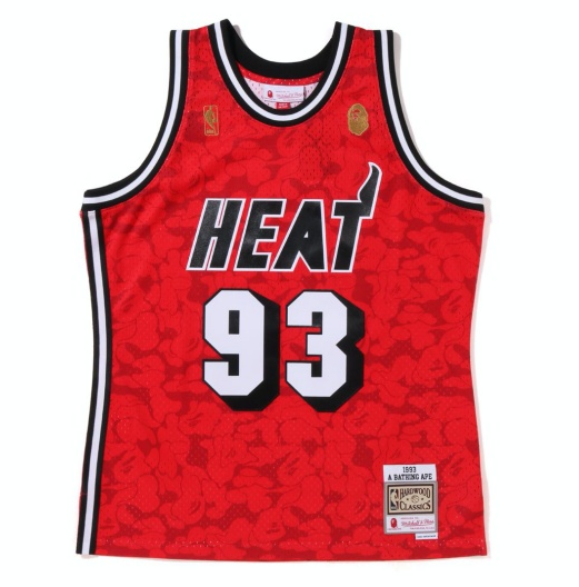 Jersey Swingman BAPE X Miami Heat Mitchell & Ness Hardwood Classics 1993