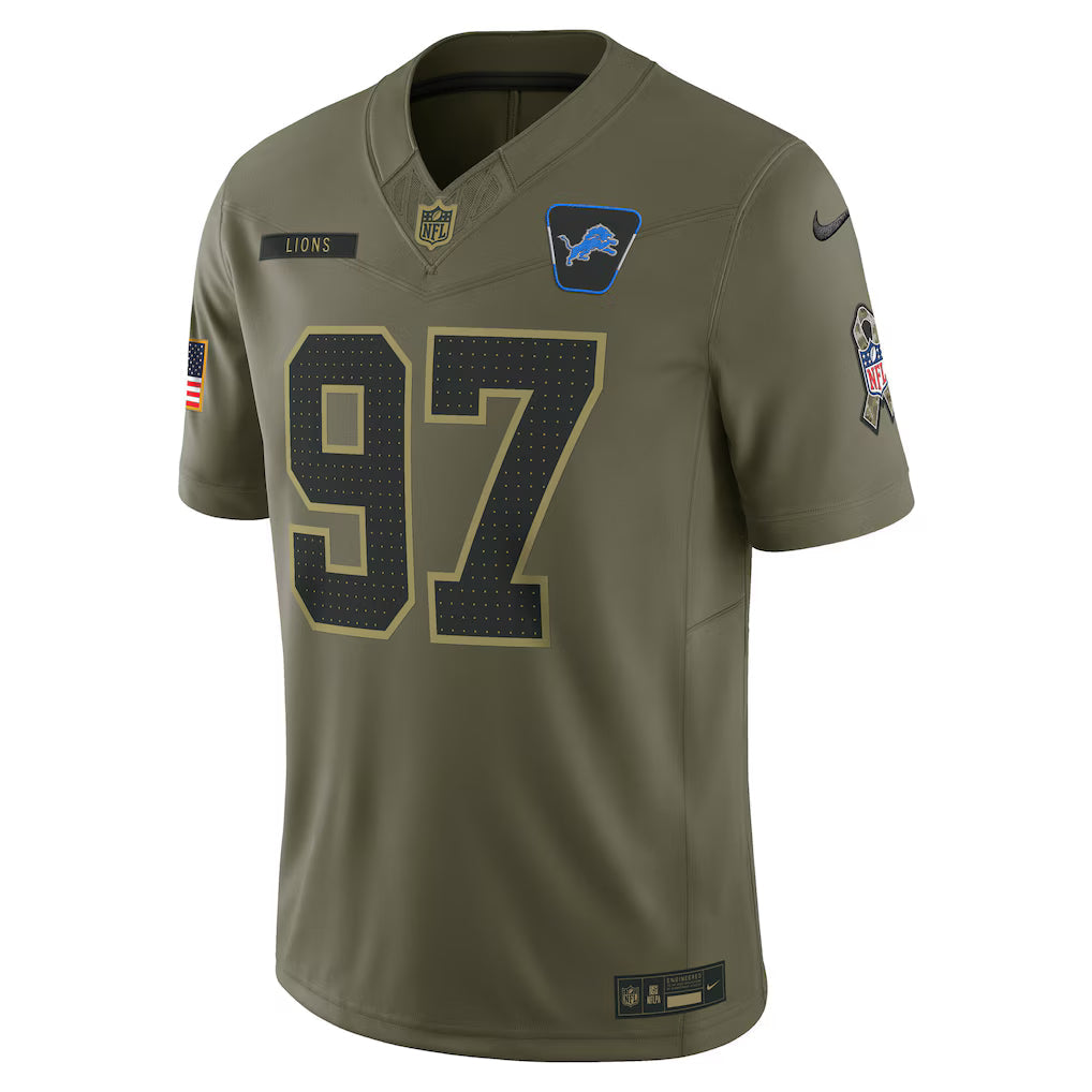 NFL Detroit Lions Vapor F.U.S.E. Limited Jersey Salute To Service 2025